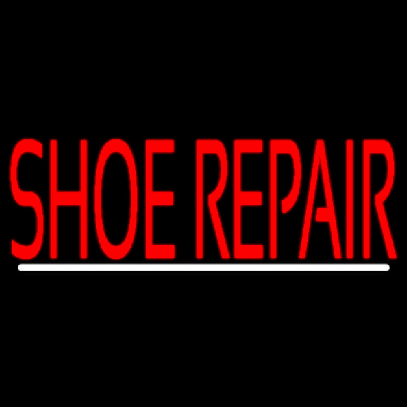 Red Shoe Repair With Line Neontábla