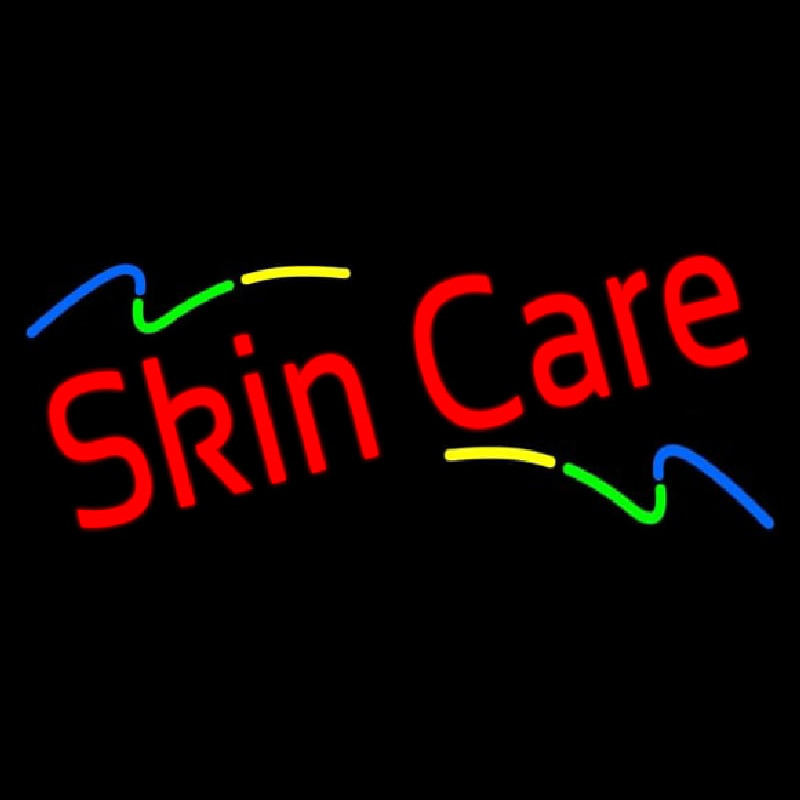 Red Skin Care Multi Colored Waves Neontábla