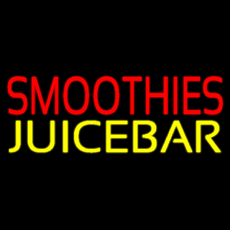 Red Smoothies Juice Bar Yellow Neontábla