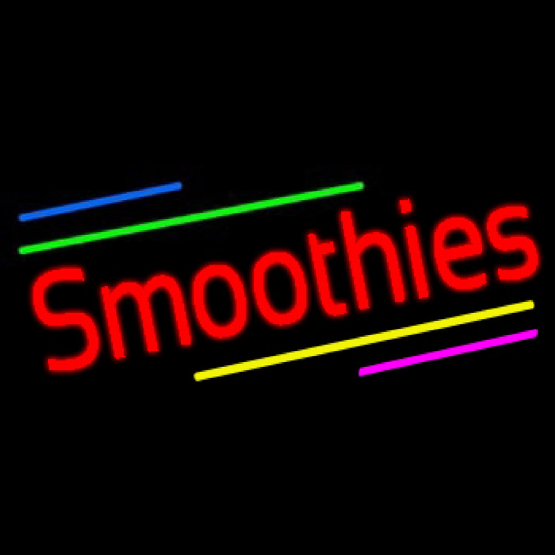 Red Smoothies With Multi Colored Lines Neontábla