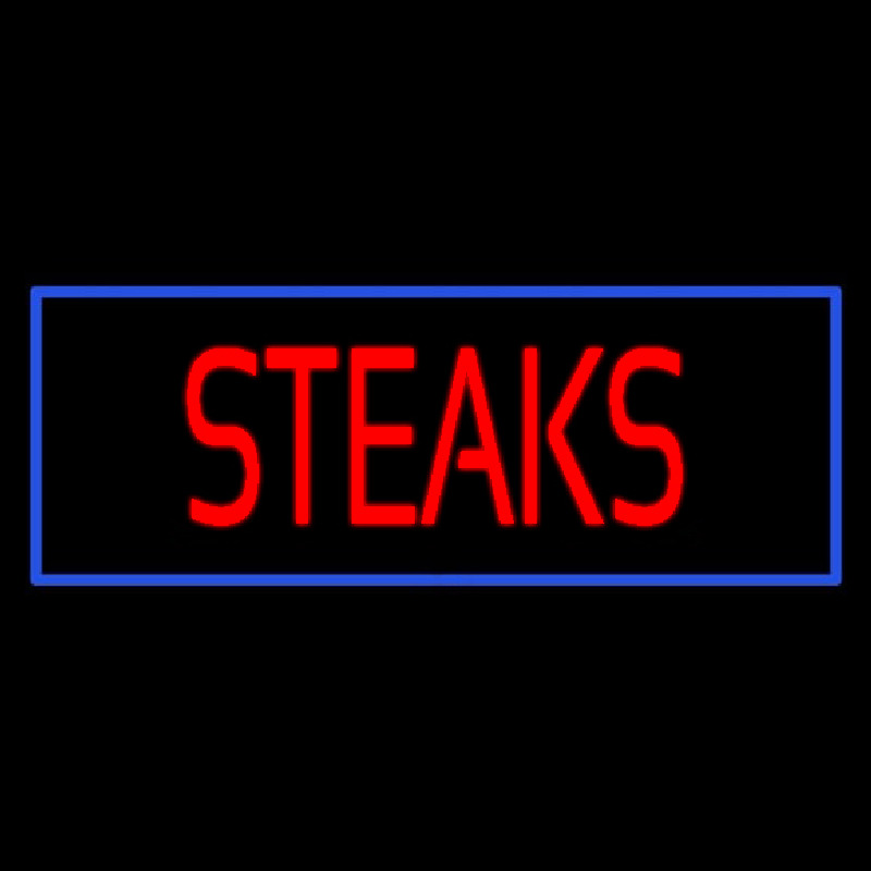 Red Steaks With Blue Border Neontábla