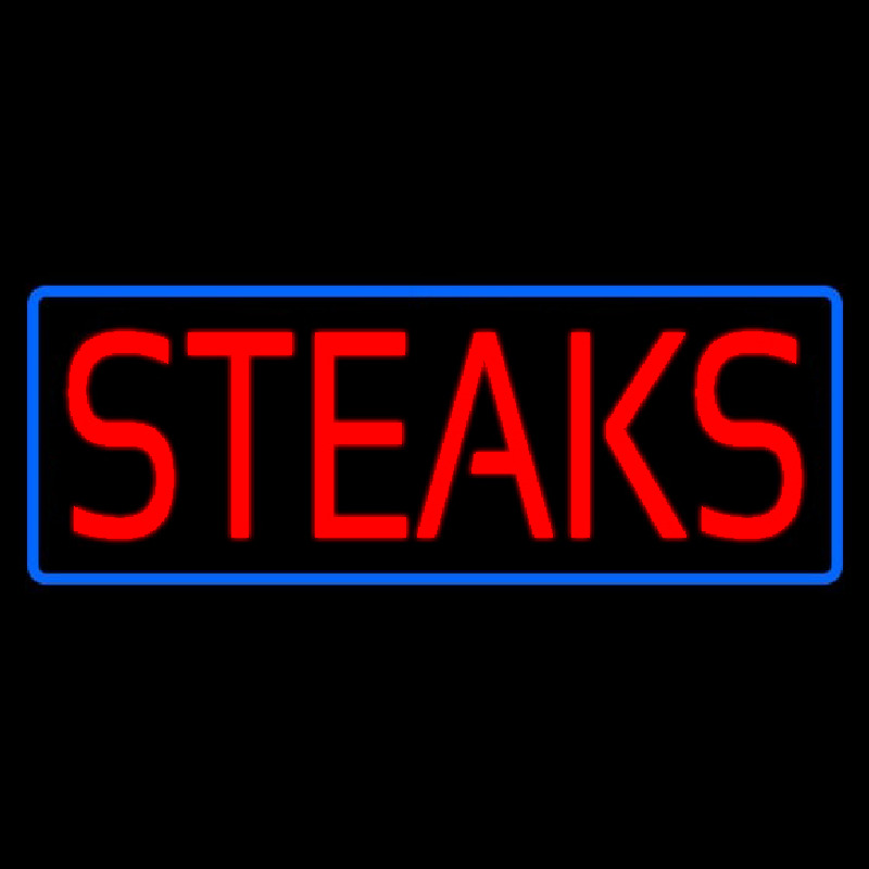 Red Steaks With Blue Border Neontábla