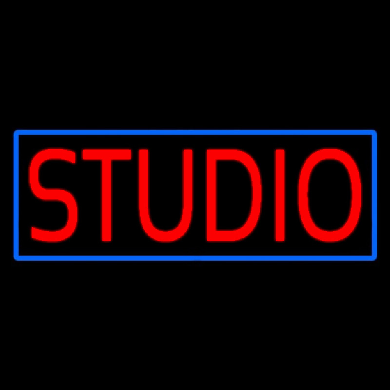 Red Studio Blue Border Neontábla