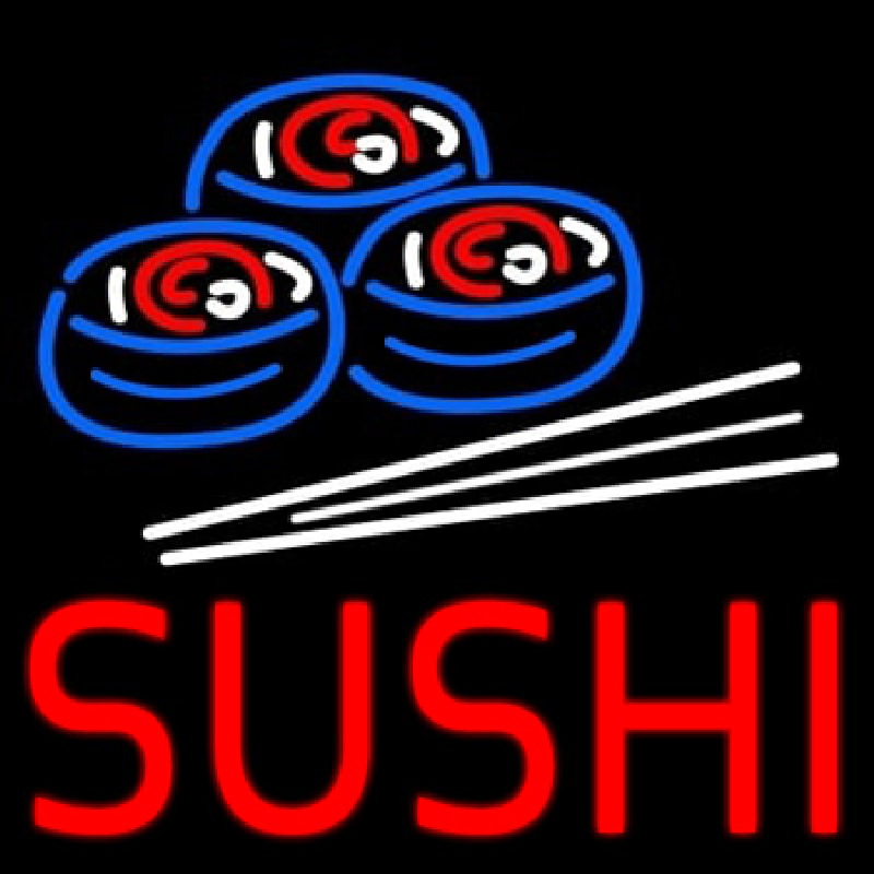 Red Sushi With Sushi Logo Neontábla