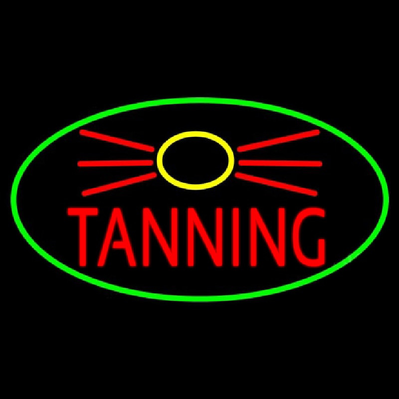 Red Tanning With Sun Logo Neontábla