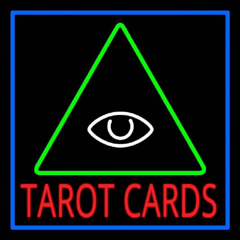 Red Tarot Cards Logo Neontábla