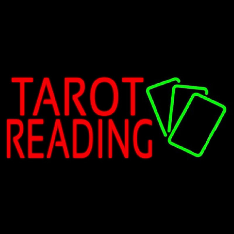 Red Tarot Reading Green Cards Neontábla