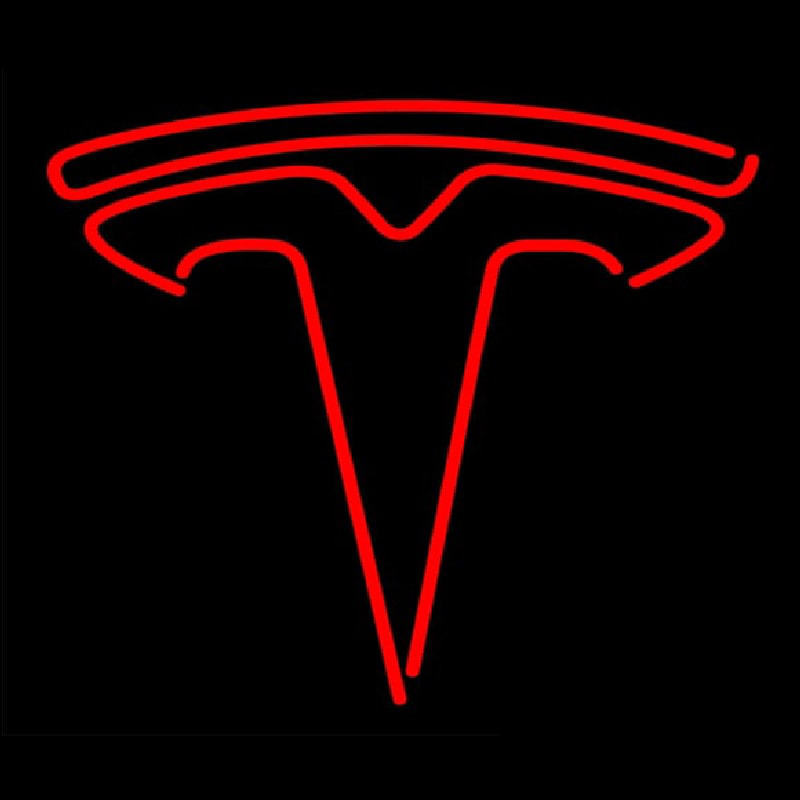 Red Tesla Logo Neontábla