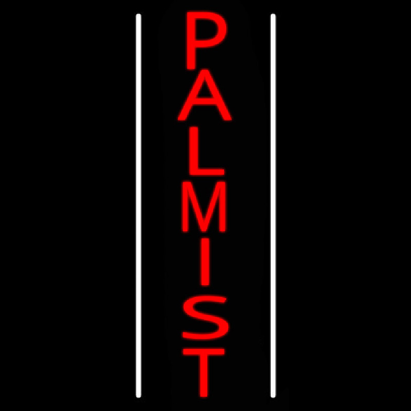 Red Vertical Palmist Neontábla