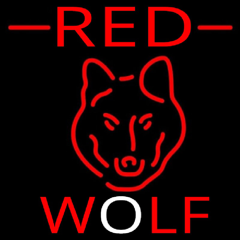 Red Wolf Head Beer Sign Neontábla