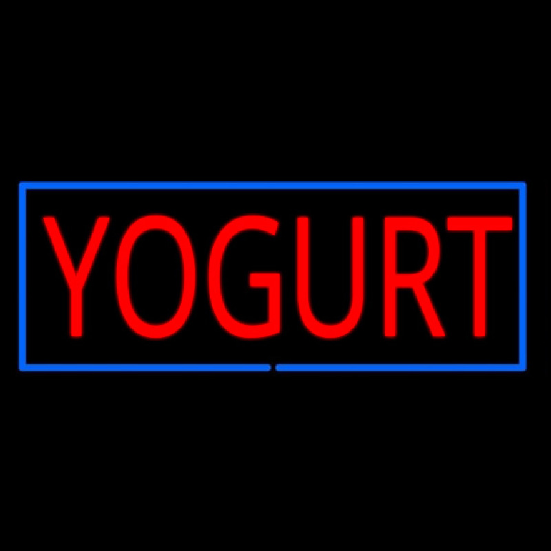 Red Yogurt With Blue Border Neontábla