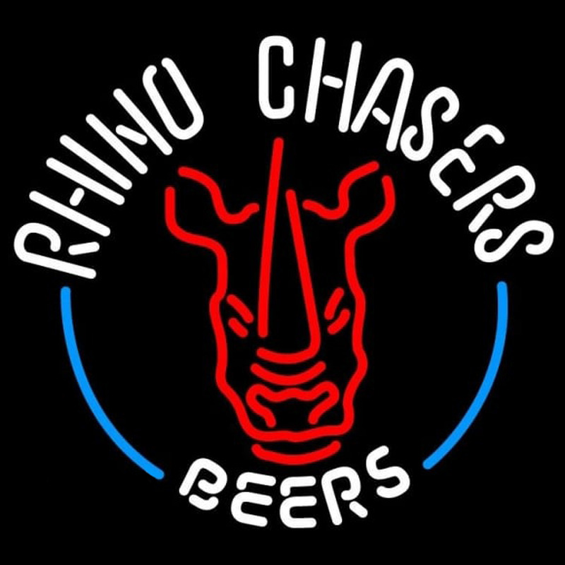 Rhino Chasers Large Beer Sign Neontábla