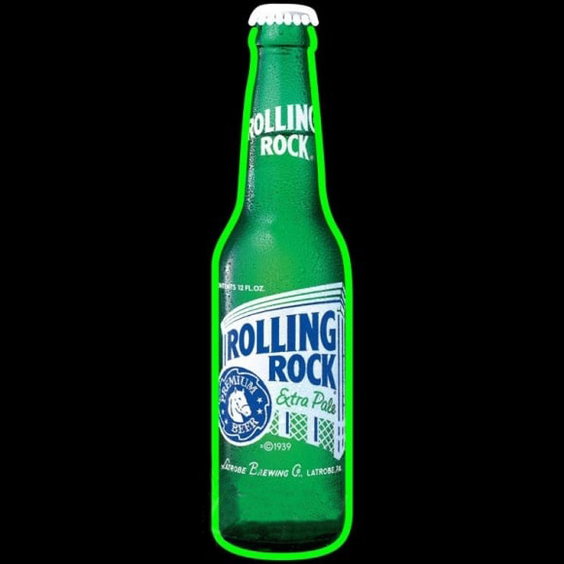 Rolling Rock Bottle Beer Sign Neontábla