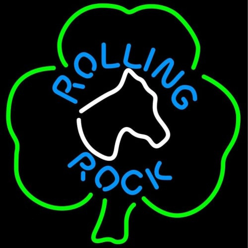 Rolling Rock Horsehead Shamrock Neontábla