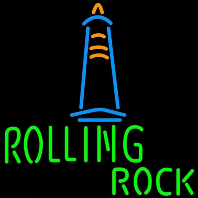 Rolling Rock Lighthouse Lounge Beer Sign Neontábla