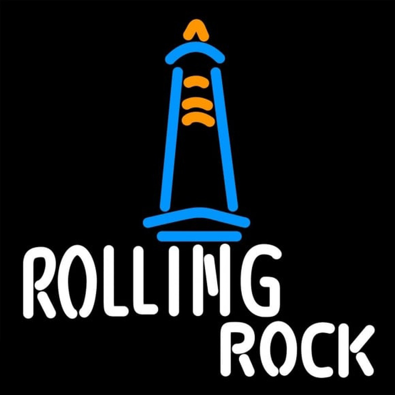 Rolling Rock Lighthouse Lounge Beer Sign Neontábla