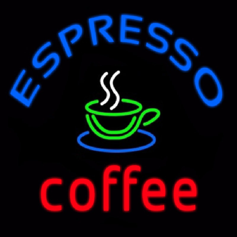 Round Espresso Coffee Neontábla
