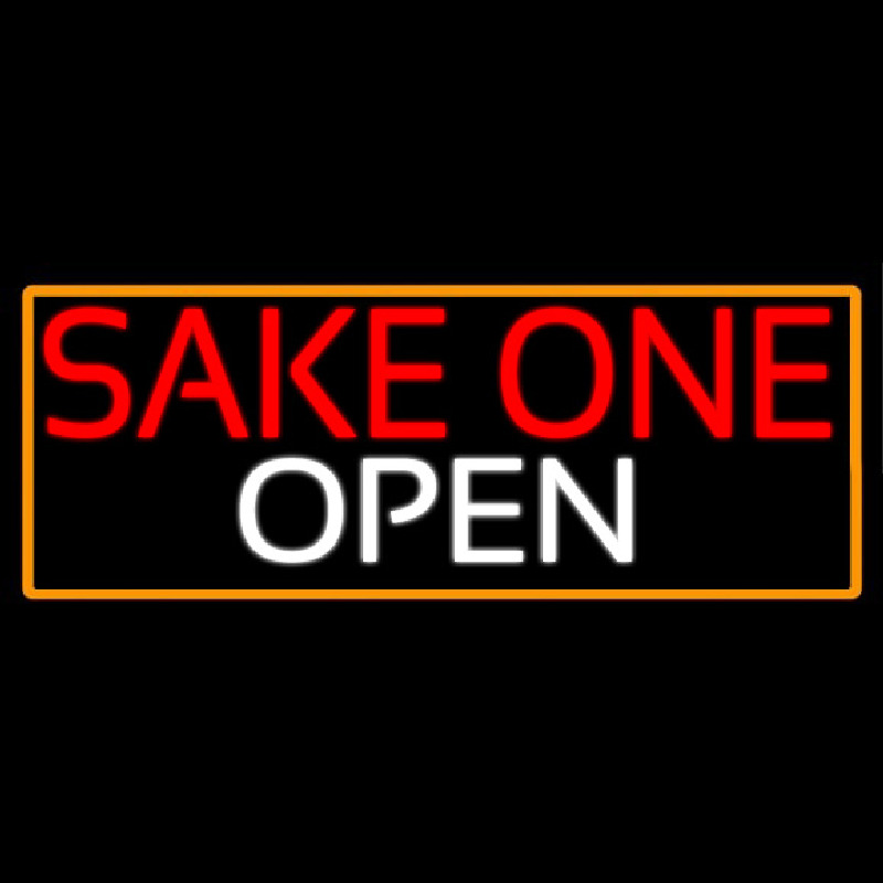 Sake One Open With Orange Border Neontábla