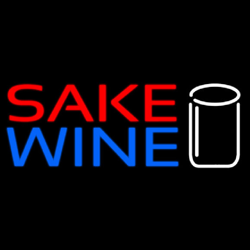 Sake Wine With Glass Neontábla