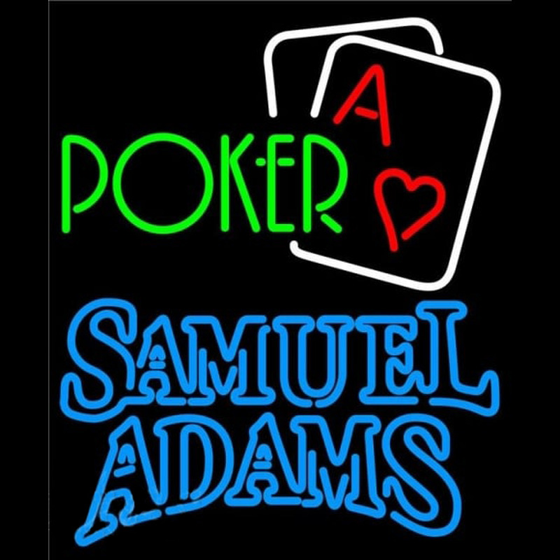 Samuel Adams Green Poker Beer Sign Neontábla