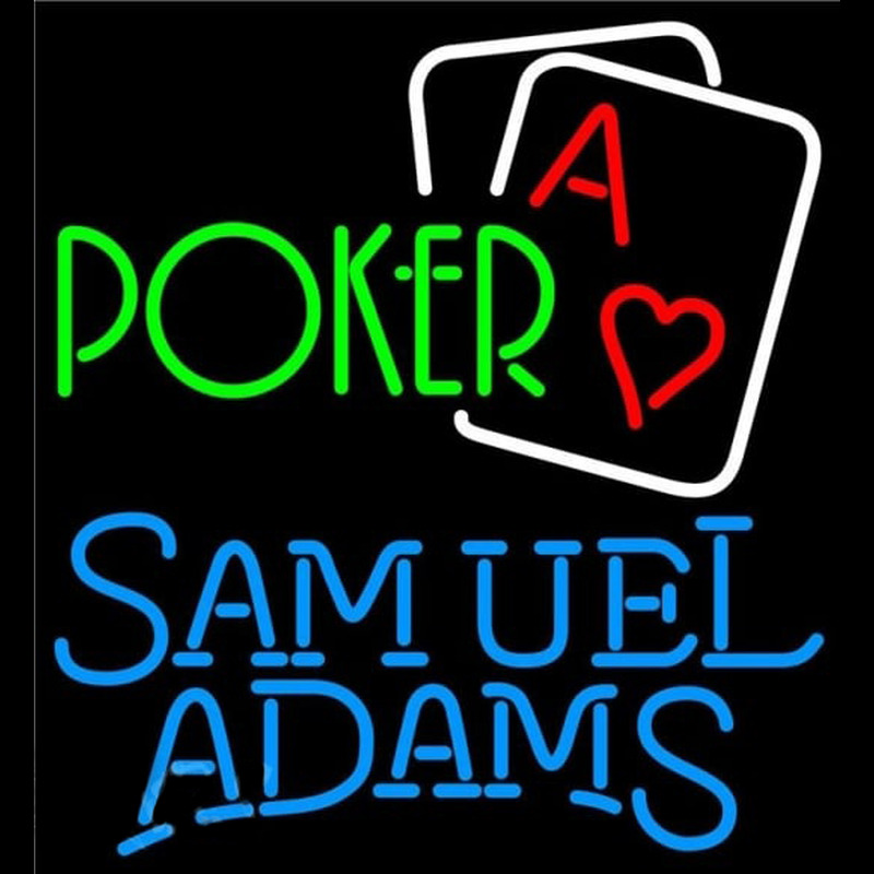 Samuel Adams Green Poker Beer Sign Neontábla