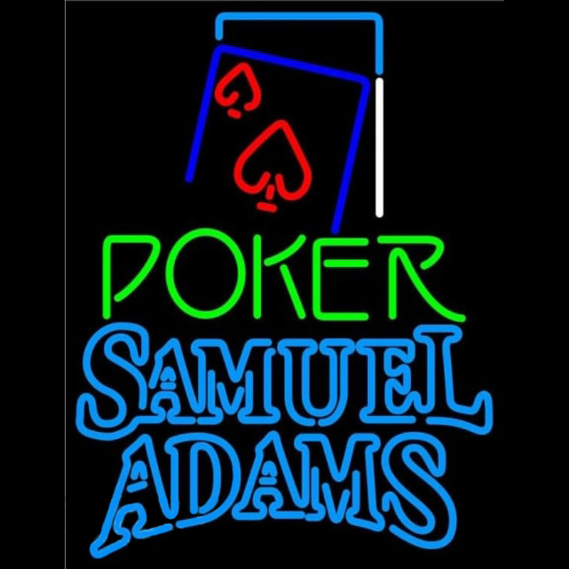 Samuel Adams Green Poker Red Heart Beer Sign Neontábla