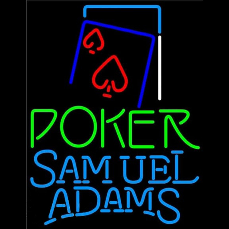 Samuel Adams Green Poker Red Heart Beer Sign Neontábla