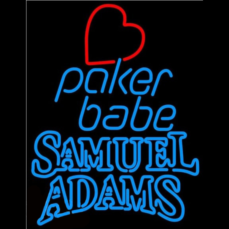 Samuel Adams Poker Girl Heart Babe Beer Sign Neontábla