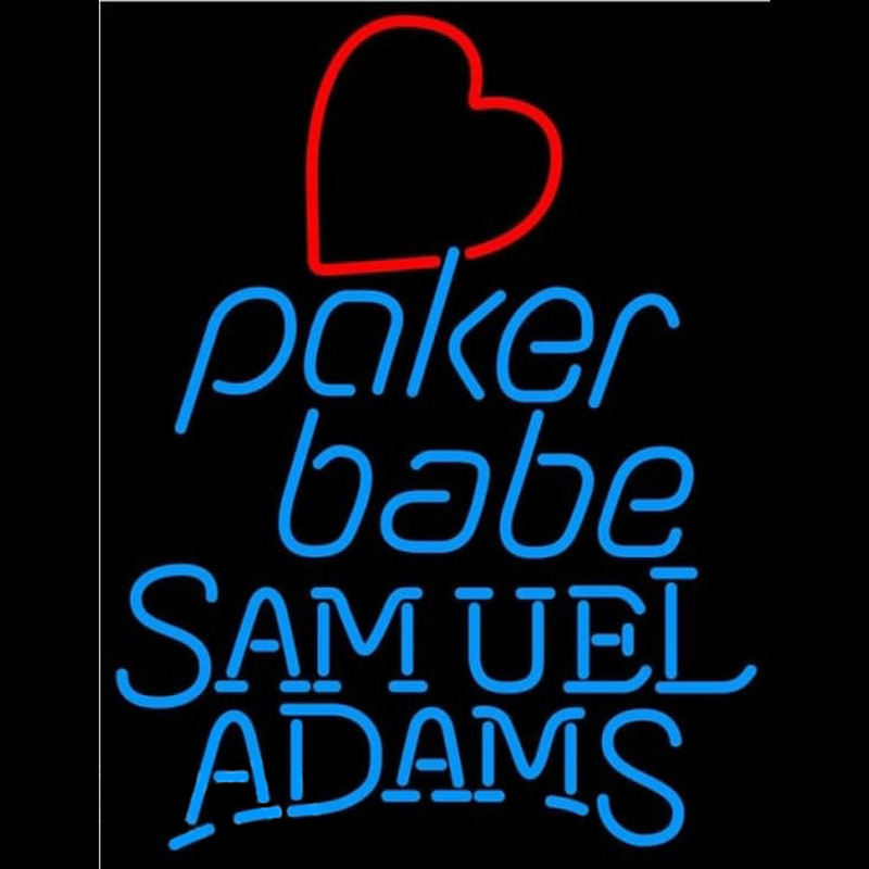 Samuel Adams Poker Girl Heart Babe Beer Sign Neontábla