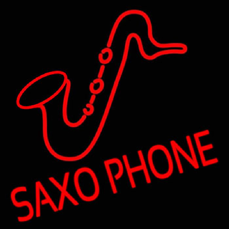 Saxophone Block Logo Neontábla