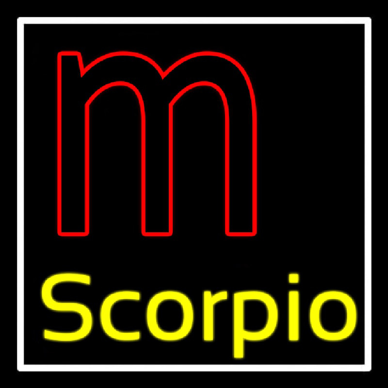 Scorpio Zodiac White Border Neontábla