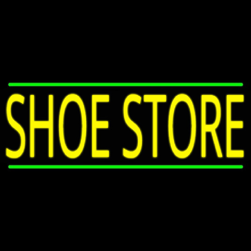 Shoe Store With Green Line Neontábla
