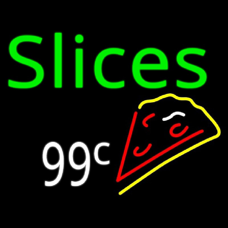 Slices 99 Cents Pizza Neontábla