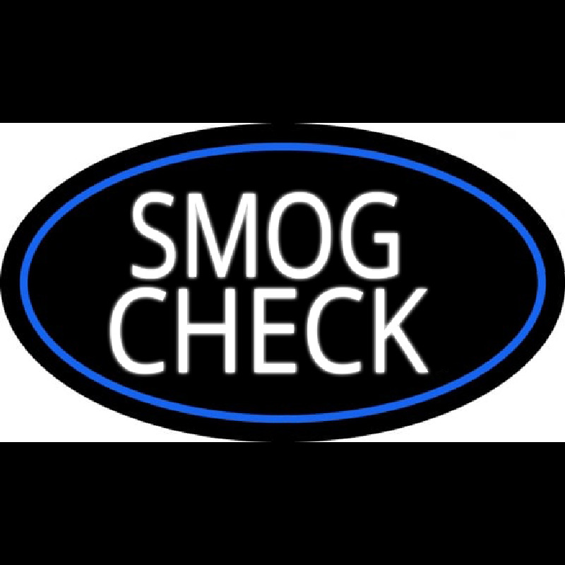 Smog Check Logo Blue Oval Neontábla