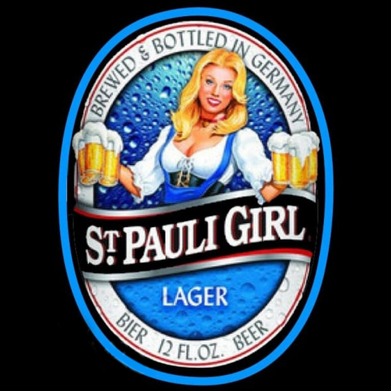 St  Pauli Girl Classic Label Beer Sign Neontábla