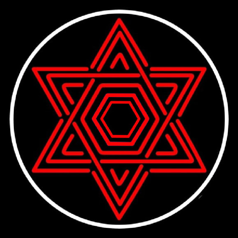 Star Of David Judaism With Border Neontábla