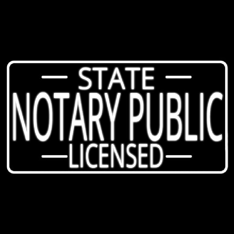 State Notary Public Licensed Neontábla