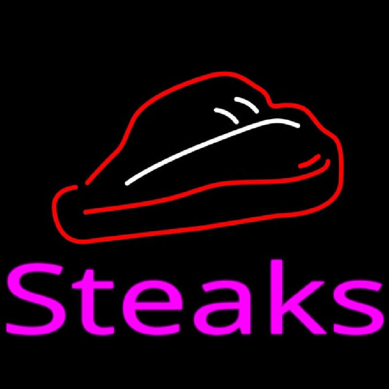 Steak Logo Pink Neontábla