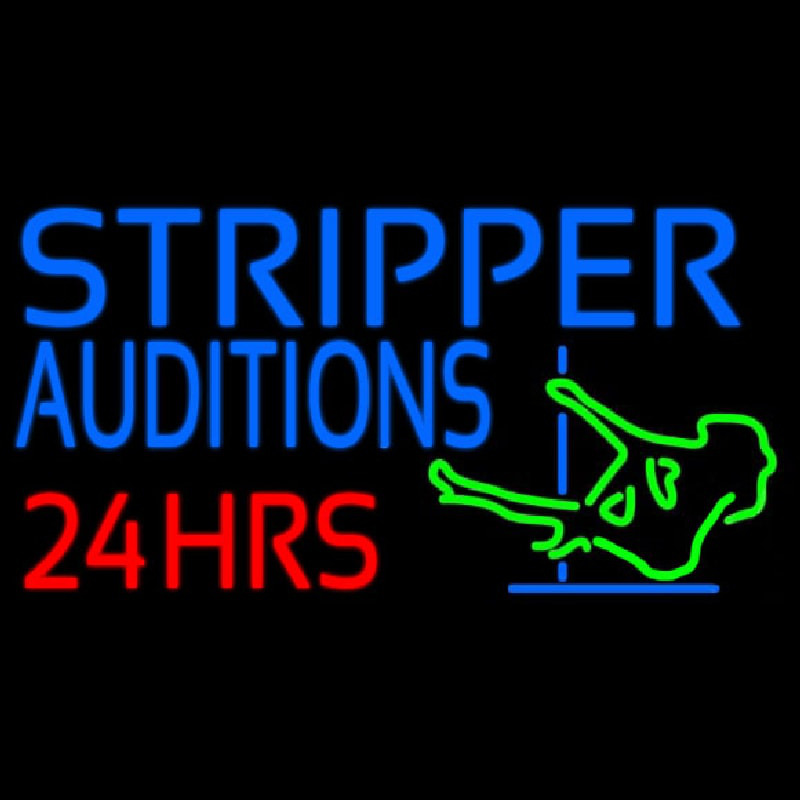 Stripper Audition 24 Hrs Logo Neontábla