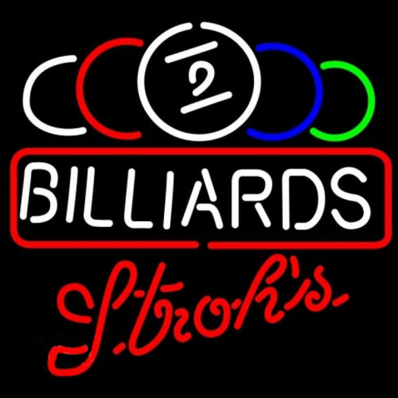 Strohs Ball Billiards Te t Pool Beer Sign Neontábla