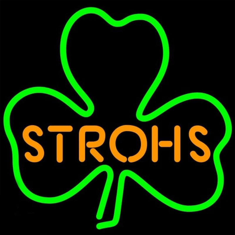 Strohs Green Clover Beer Sign Neontábla