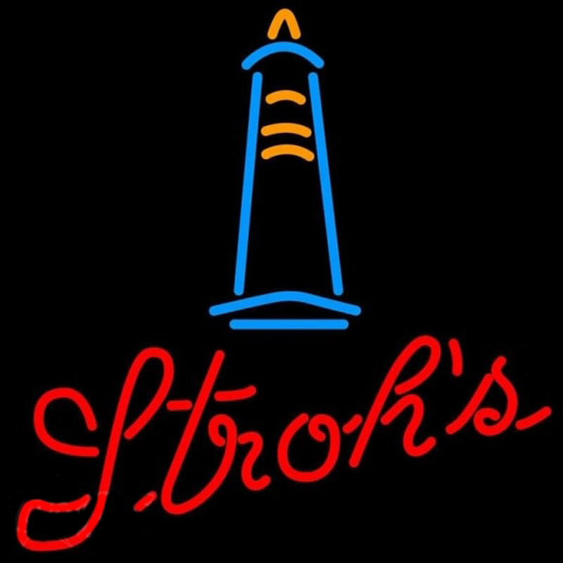 Strohs Lighthouse Beer Sign Neontábla