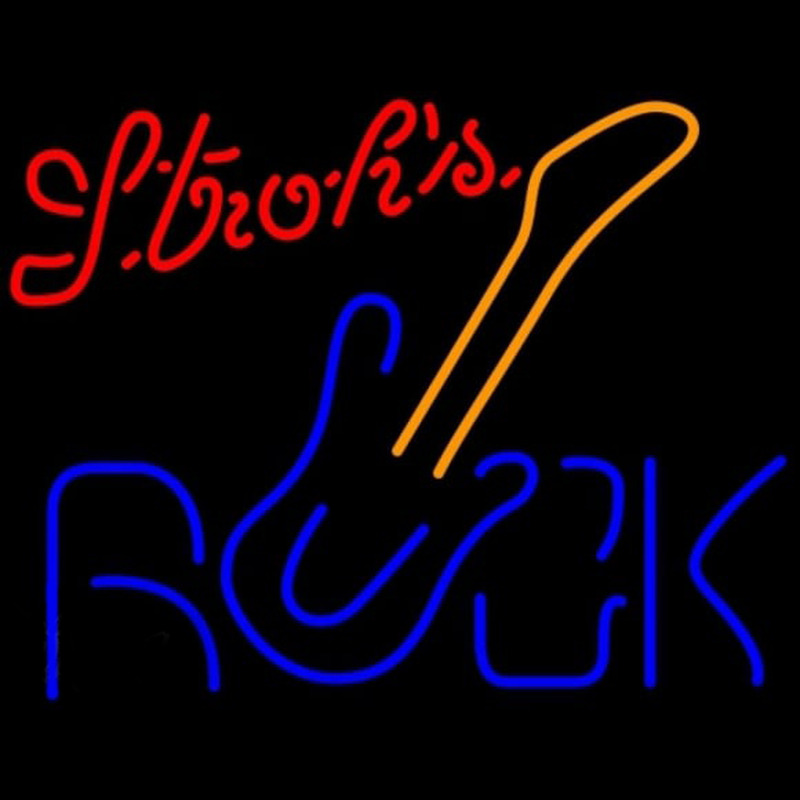 Strohs Rock Guitar Beer Sign Neontábla