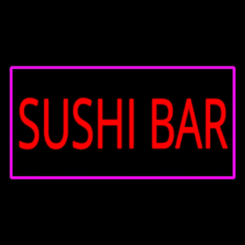 Sushi Bar Rectangle Pink Neontábla