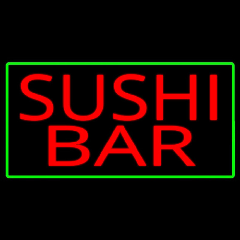 Sushi Bar With Green Border Neontábla