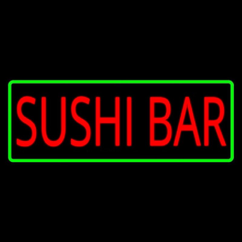 Sushi Bar With Green Border Neontábla