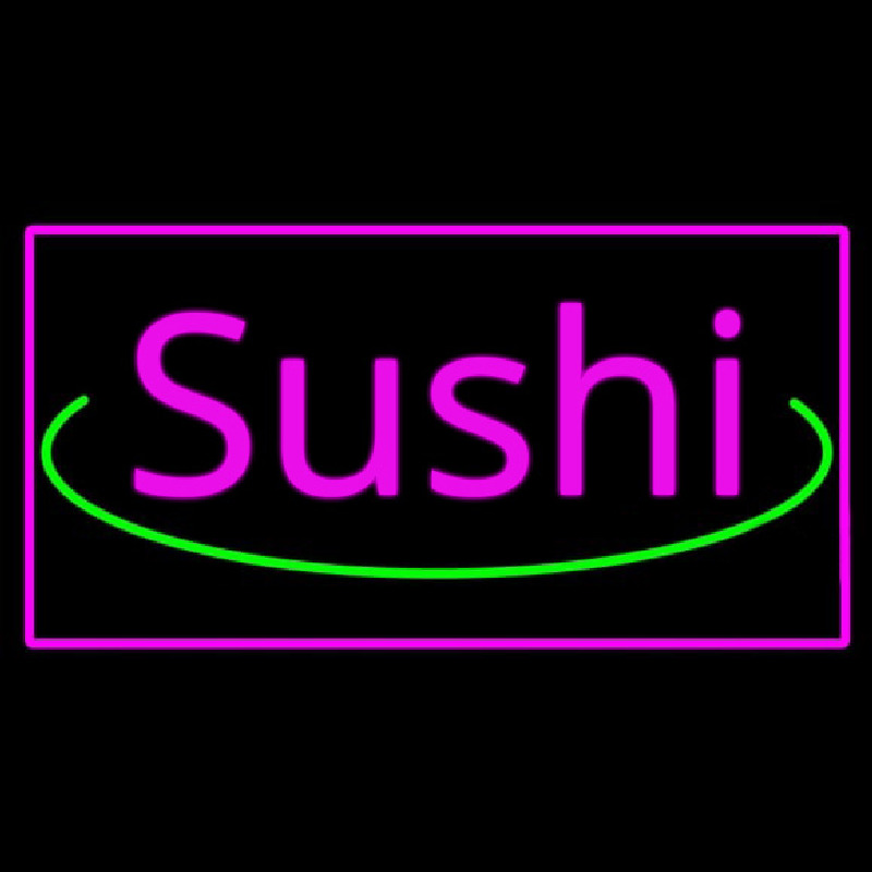 Sushi Rectangle Pink Neontábla