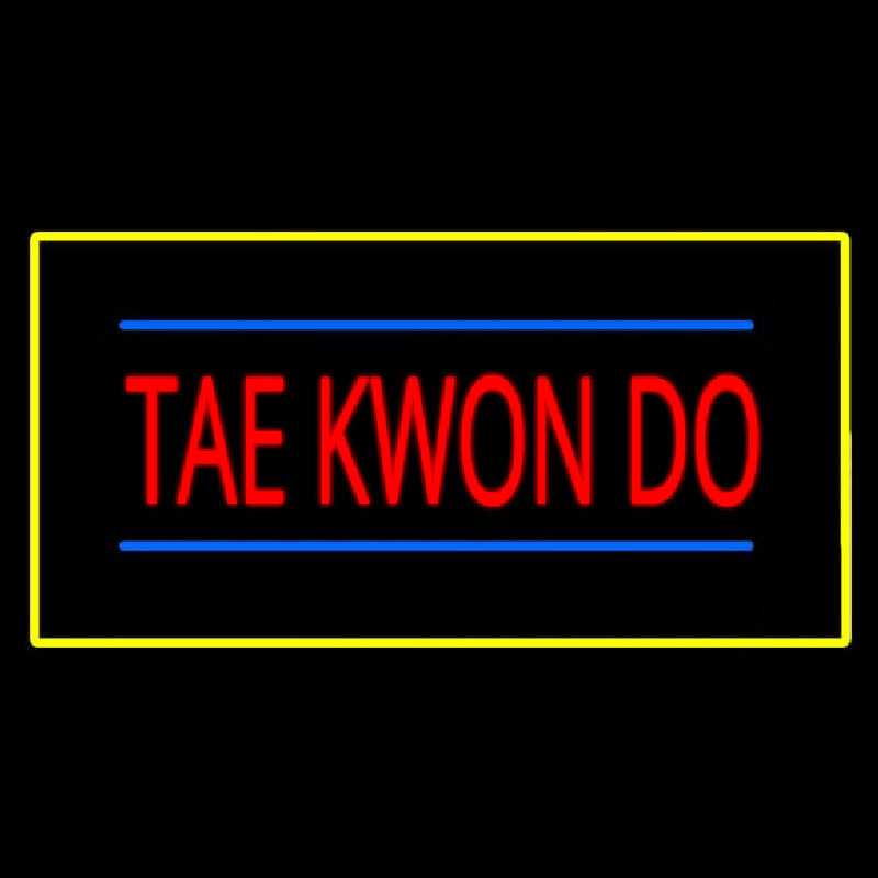 Tae Kwon Do Rectangle Yellow Neontábla