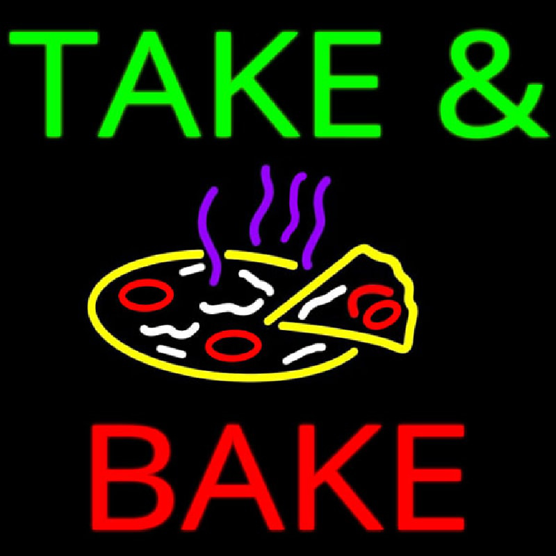 Take And Bake Pizza Logo Neontábla