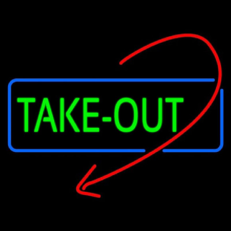 Take Out With Arrow Neontábla